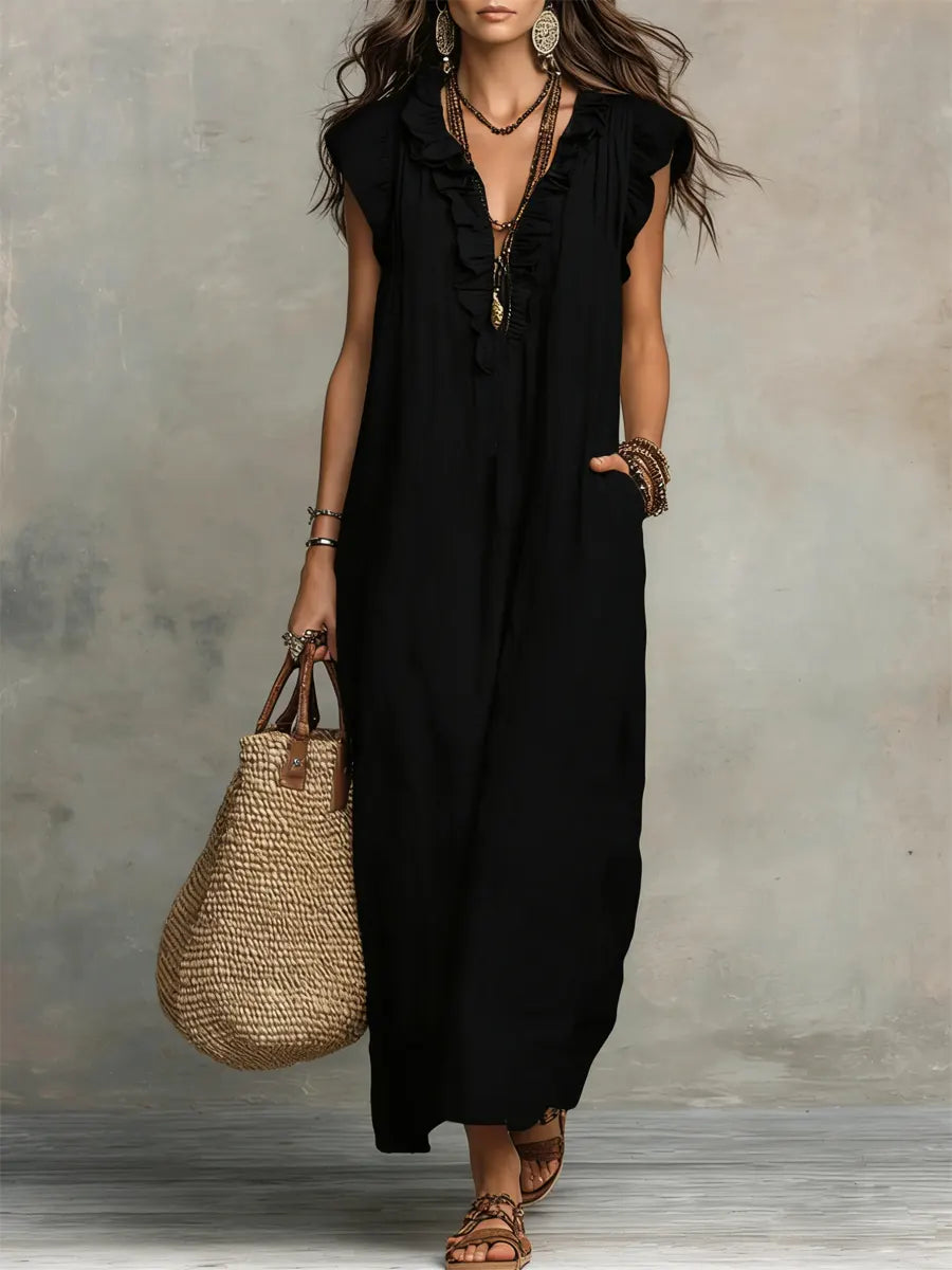 Damen Elegantes Langes Kleid im Boho-Stil