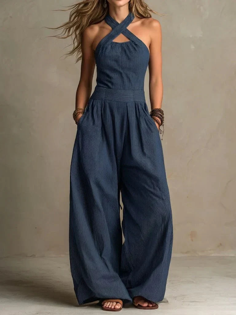 Damen Eleganter Overall mit Wickelausschnitt