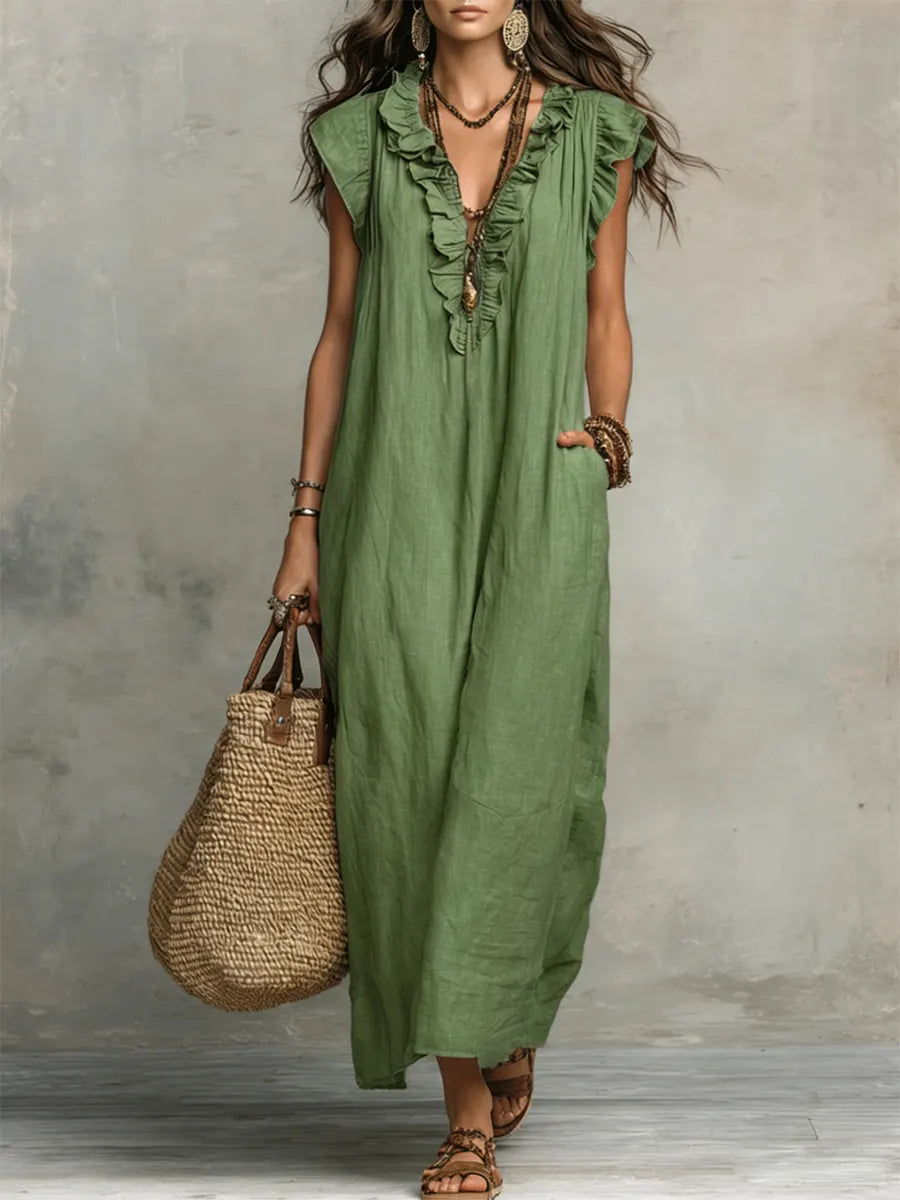 Damen Elegantes Langes Kleid im Boho-Stil