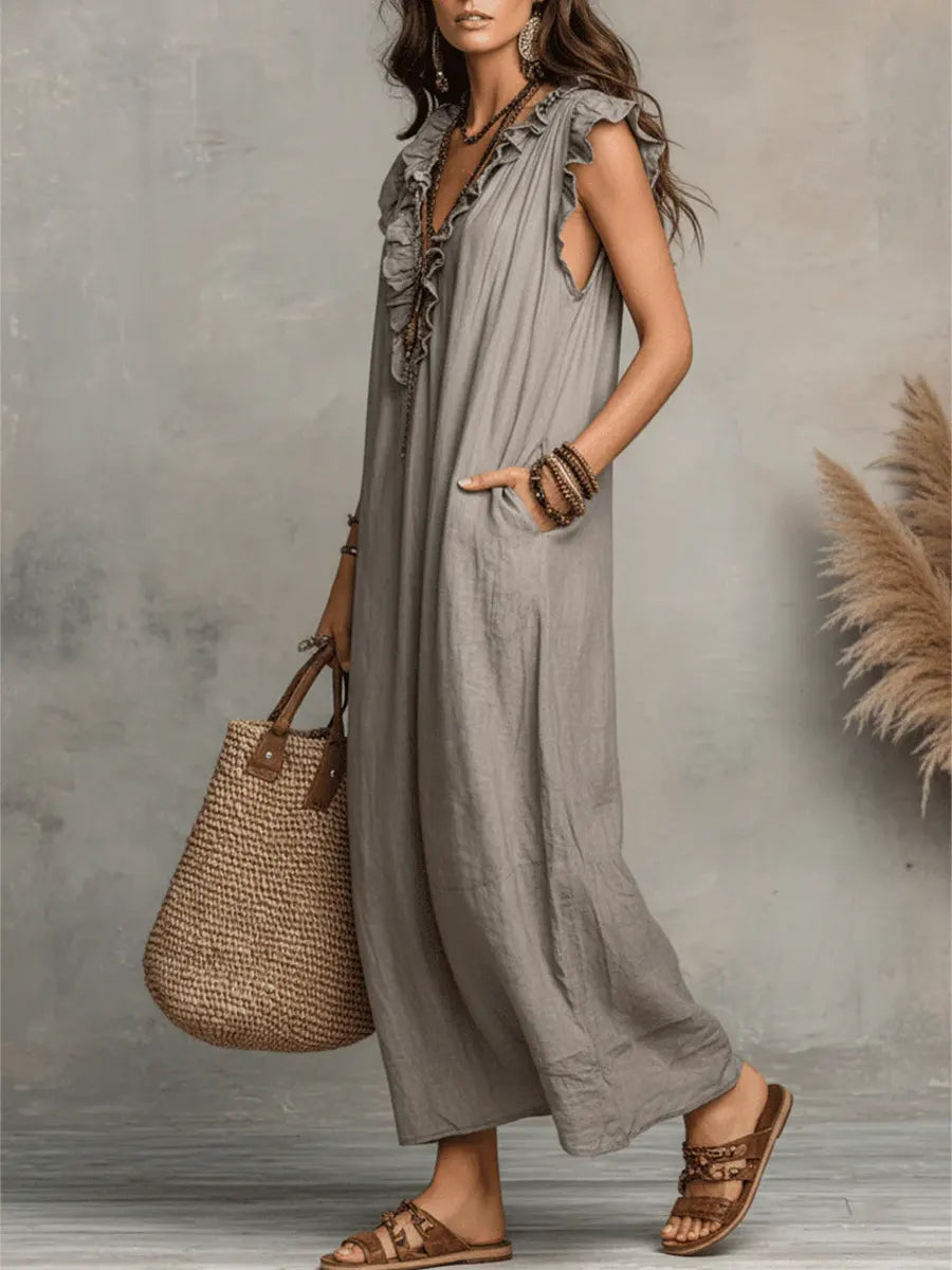 Damen Elegantes Langes Kleid im Boho-Stil