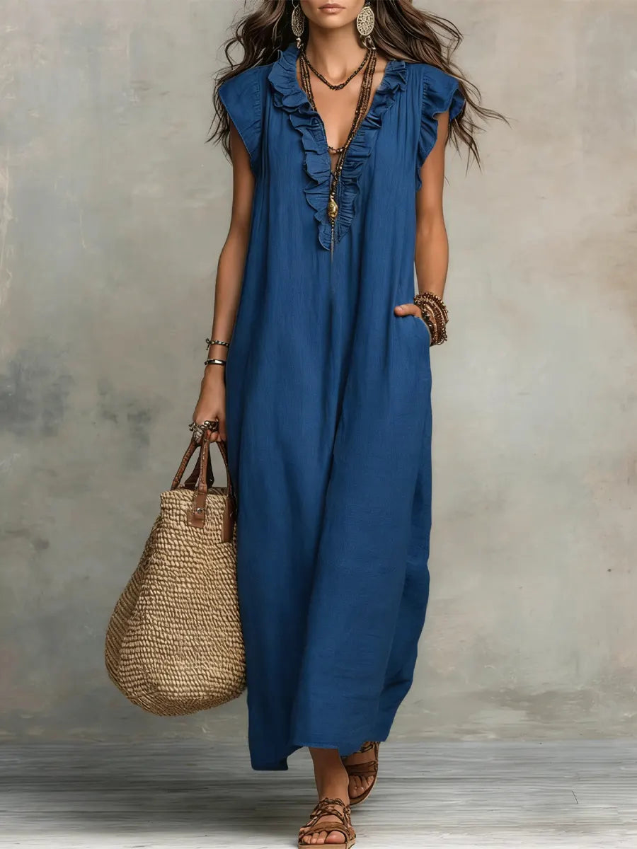 Damen Elegantes Langes Kleid im Boho-Stil