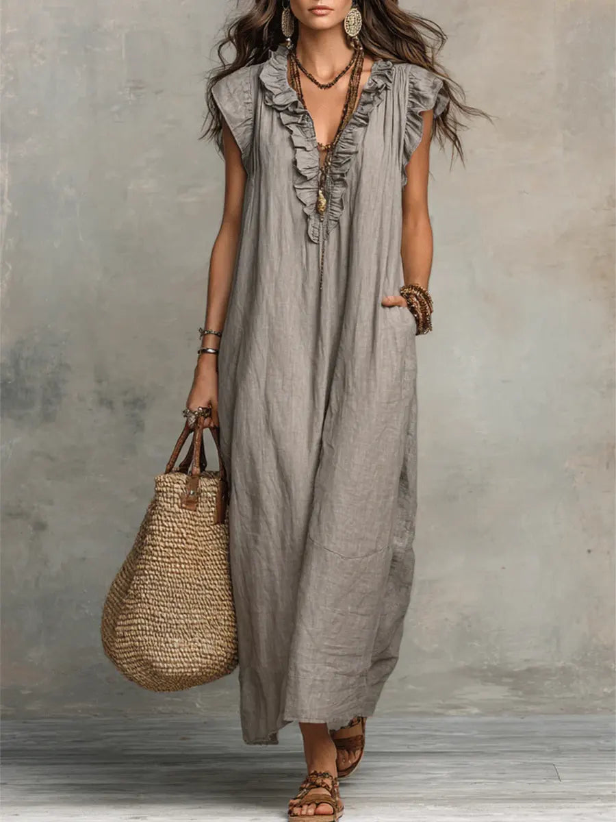 Damen Elegantes Langes Kleid im Boho-Stil