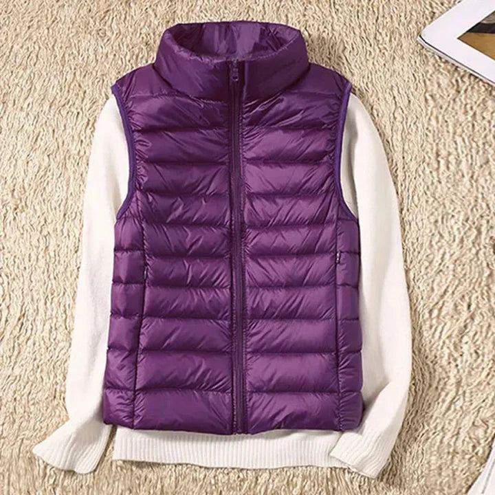 Winddichte Damen-Bodywarmer mit Reißverschluss und sportlicher Passform