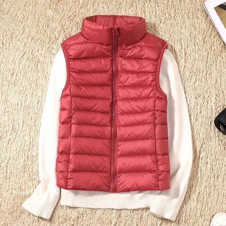 Winddichte Damen-Bodywarmer mit Reißverschluss und sportlicher Passform
