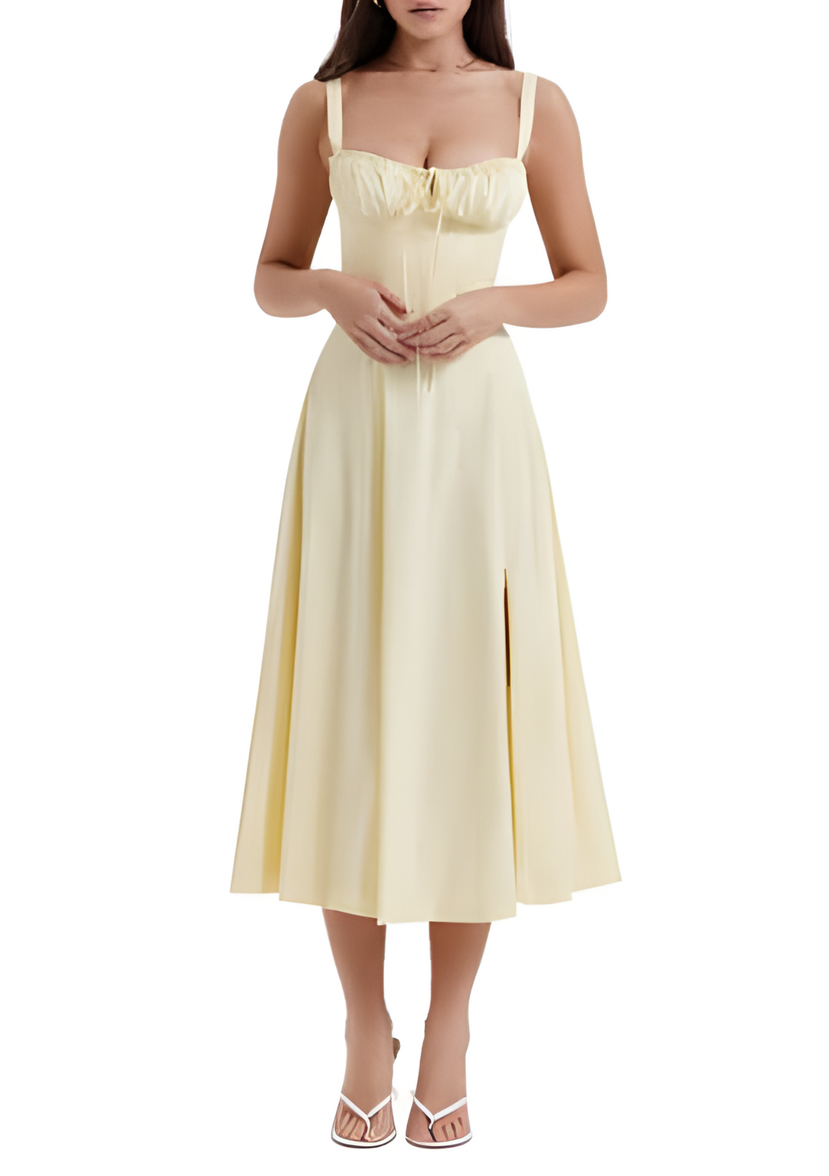 Taillenformendes Kleid mit Blumenmuster