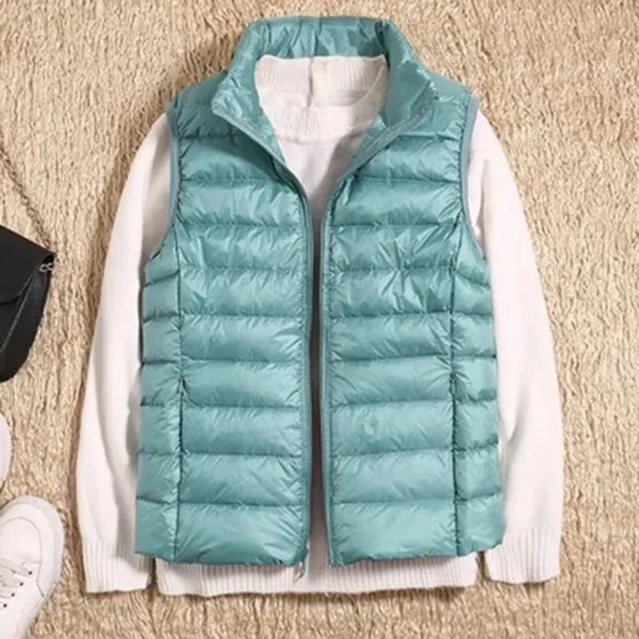 Winddichte Damen-Bodywarmer mit Reißverschluss und sportlicher Passform