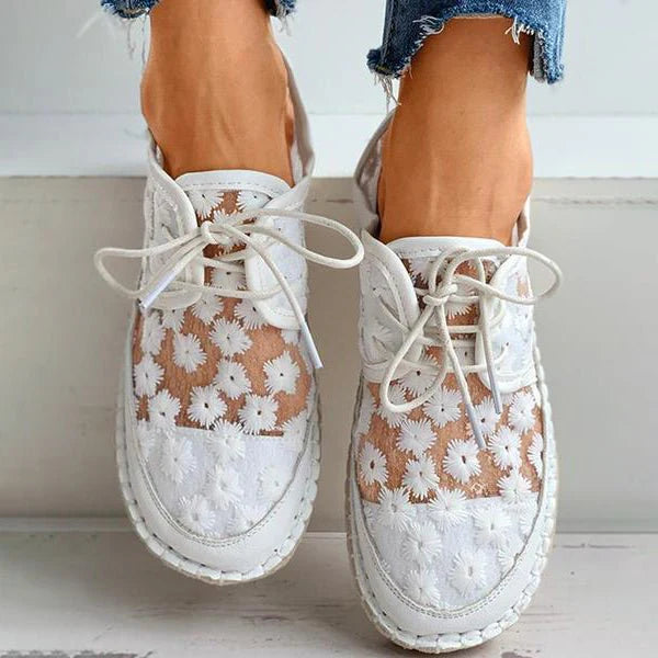 Orthopädische bestickte Damen-Sneaker mit stilvollem Komfort