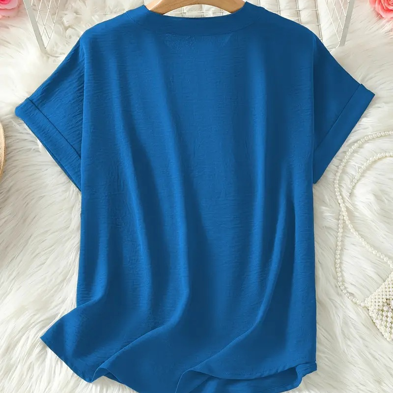 Damen Elegantes Leichtes Top mit V-Ausschnitt
