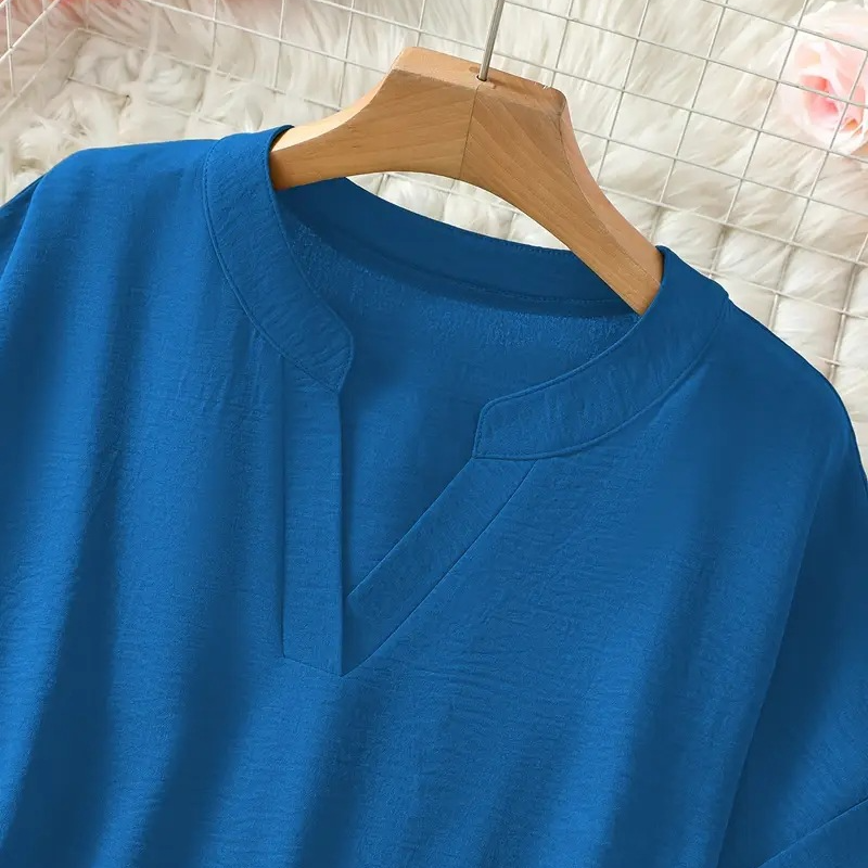 Damen Elegantes Leichtes Top mit V-Ausschnitt