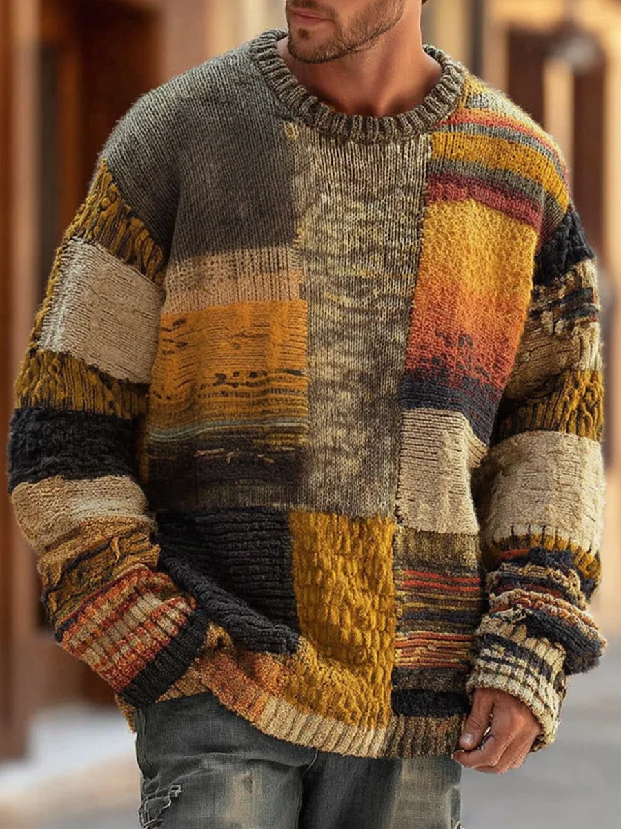 Herren Eleganter Strickpullover mit Abstraktem Muster