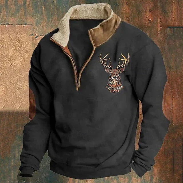 Herren Eleganter Pullover mit Viertelreißverschluss