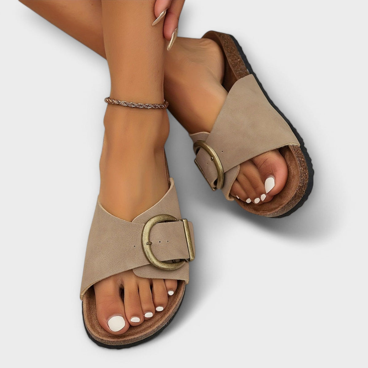 Damen Elegante Komfort-Sandalen mit Schnallenverschluss