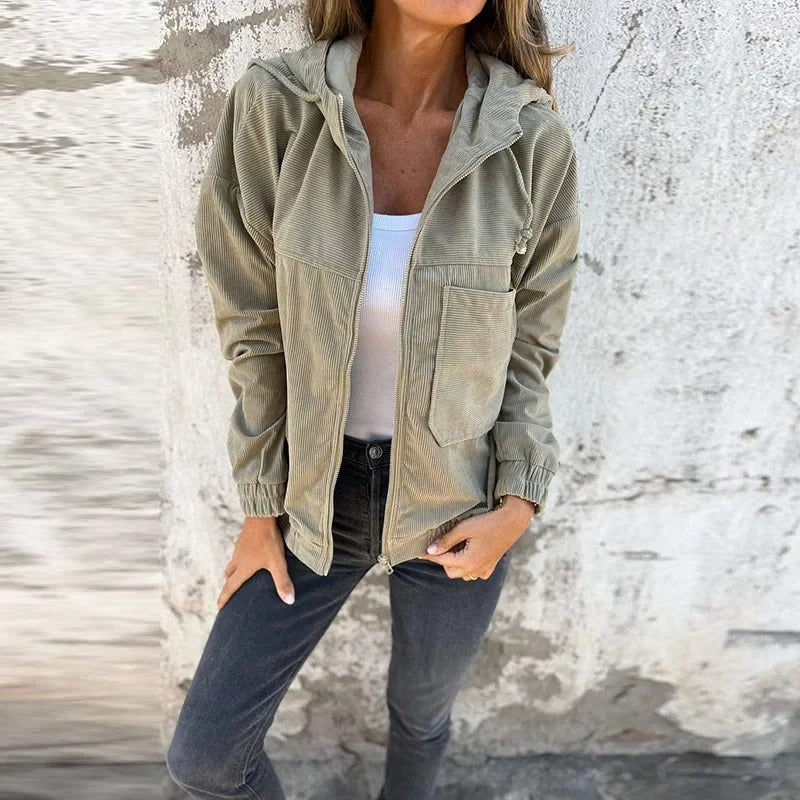 Casual Damenjacke mit Kapuze und Reißverschluss