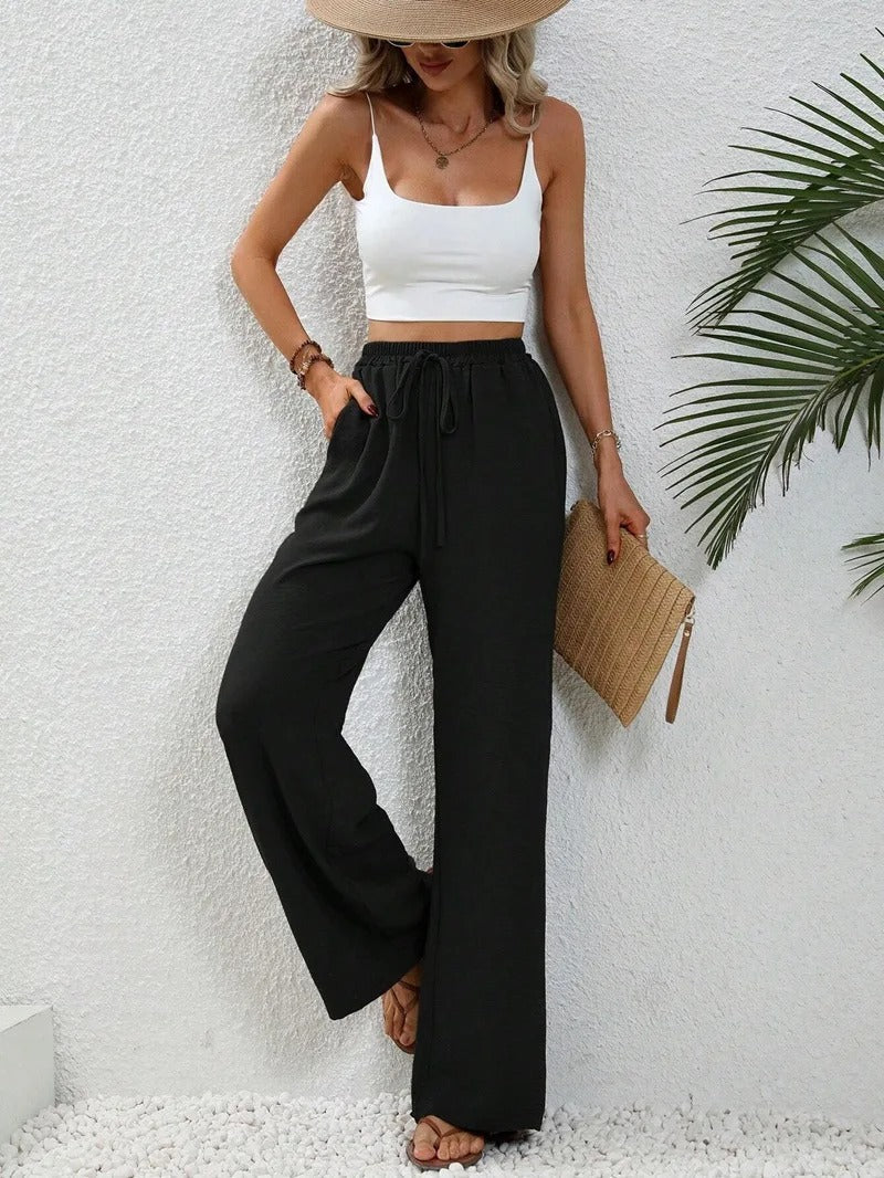 Sommerliche Damenhose mit geradem Bein und elegantem Design