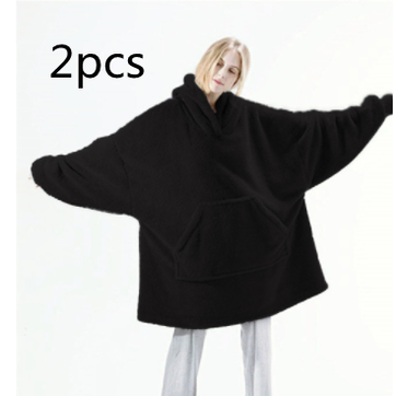 Wearable Blanket Hoodie with Oversized Fleece and Kangaroo Pocket
