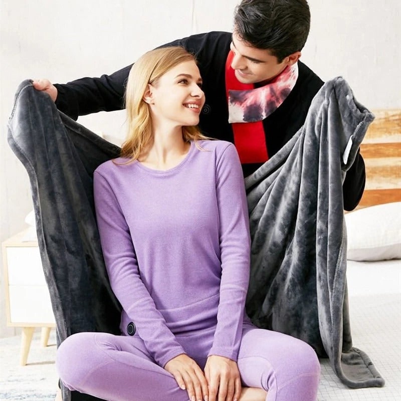 Wearable Portable USB Heated Blanket with Snap Buttons and Remote Control