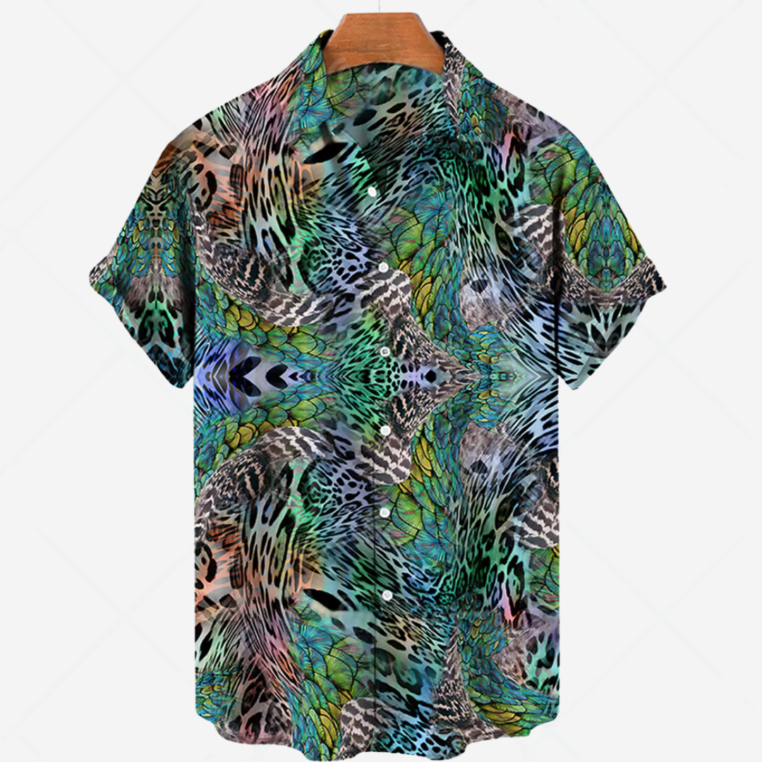 Lässiges Kurzarmhemd mit Print Müheloser Style für jeden Anlass