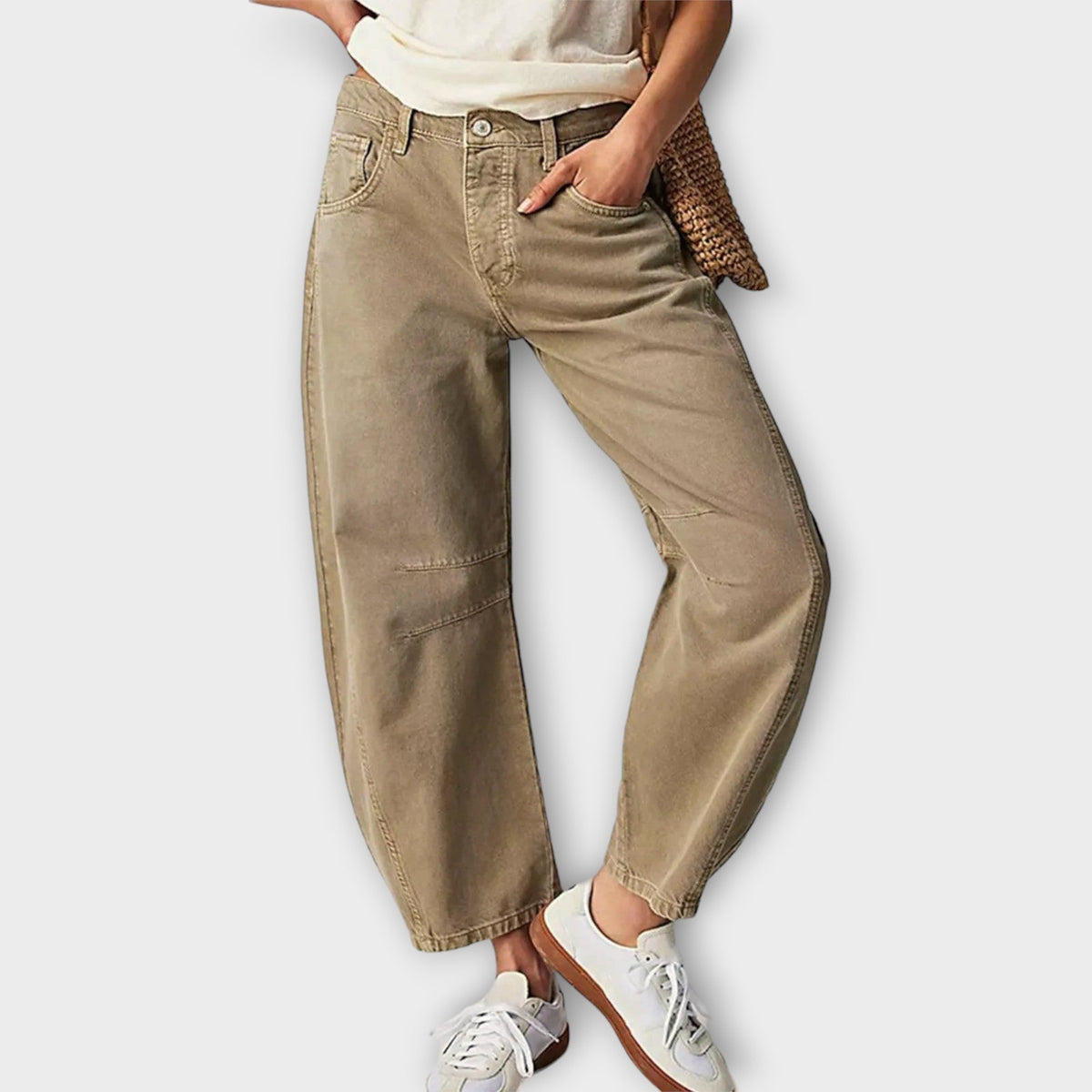 Damen Elegante Komfort-Jeans mit Weitem Bein